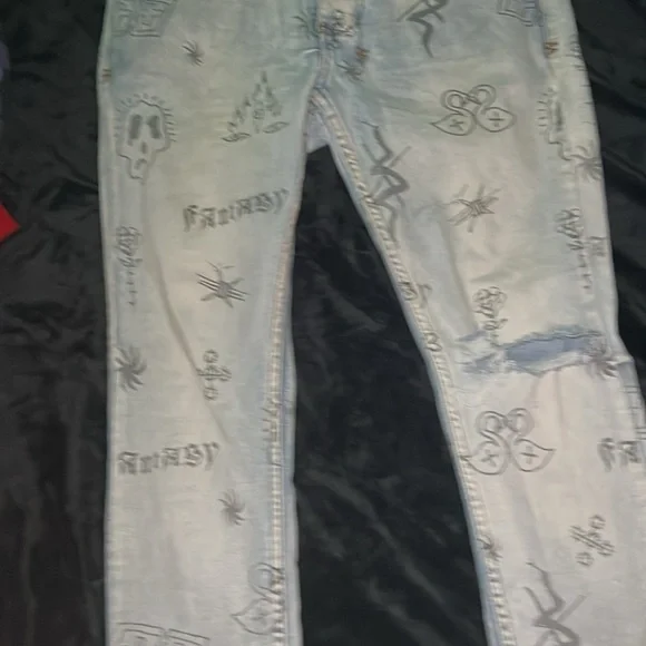 Ksubi Light Blue Graphic Skinny Jeans